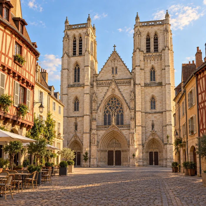 La place Saint-Vincent à Chalon-sur-Saône, illustration IA