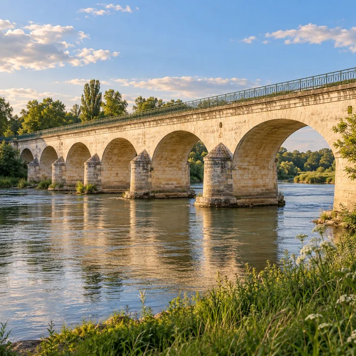 Le pont-canal à Digoin, illustration IA