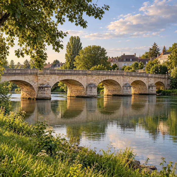 Le pont Gauthey à Gueugnon, illustration IA