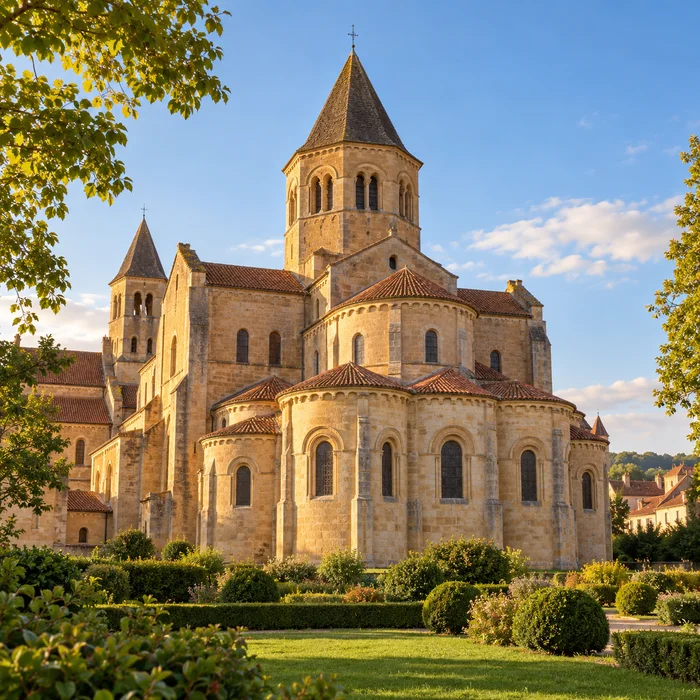 La basilique à Paray-le-Monial, illustration IA
